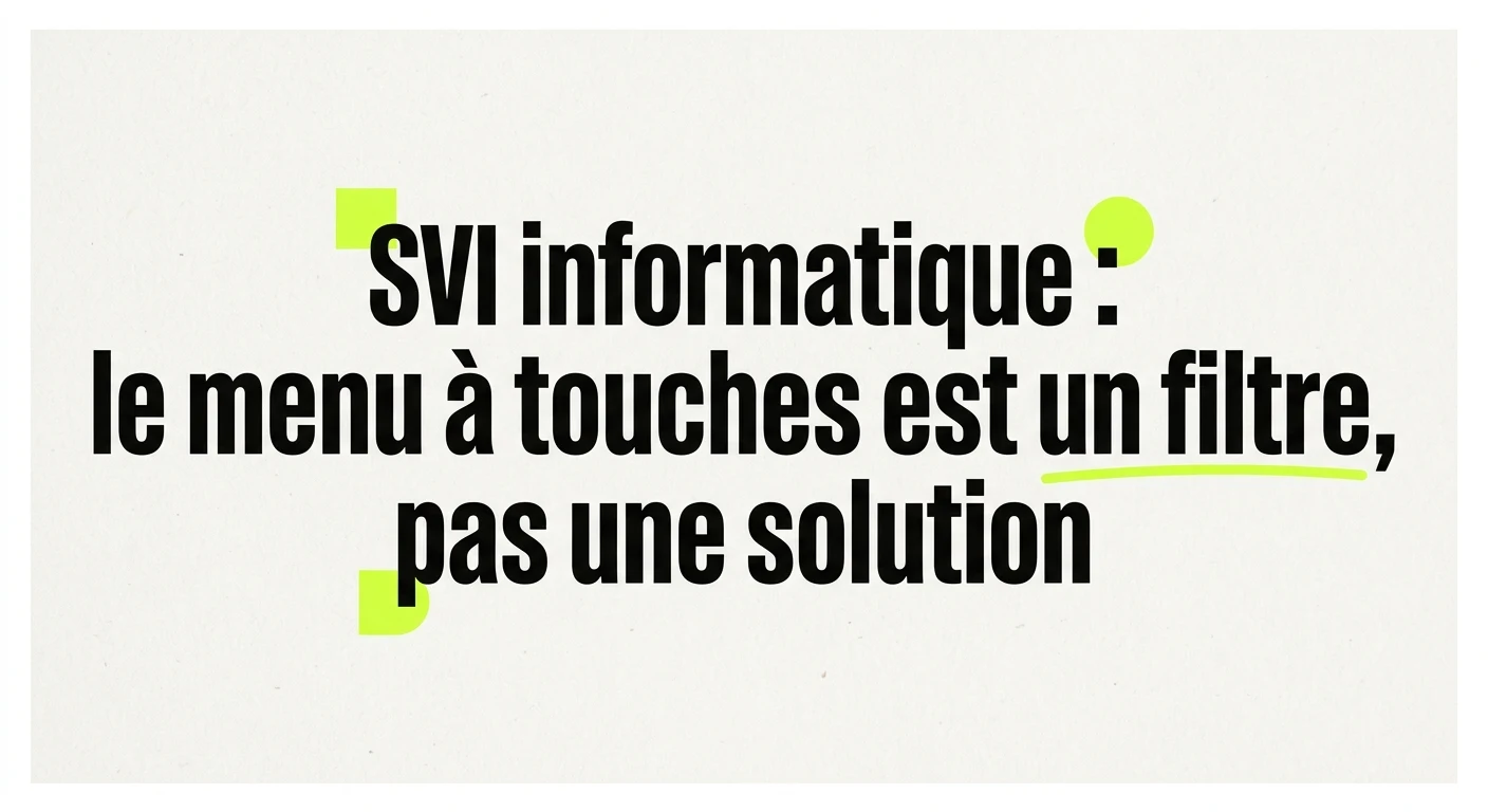 SVI informatique : le menu à touches est un filtre, pas une solution