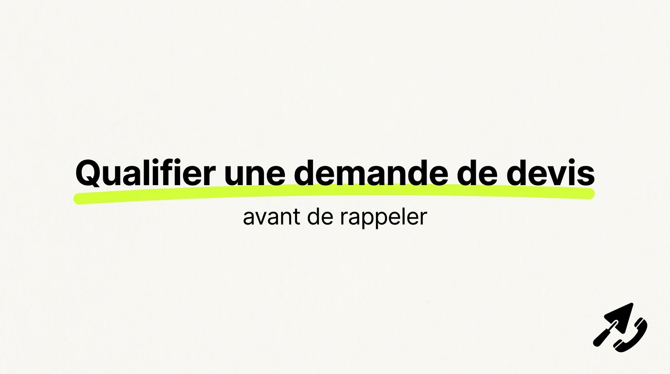 Qualification des demandes de devis maçon : ce qu'il faut capter avant de rappeler