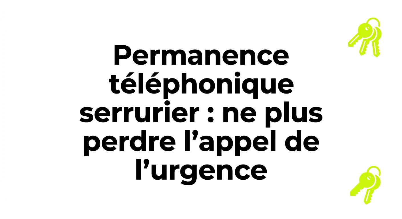 Permanence téléphonique serrurier : ne plus perdre l'appel de l'urgence