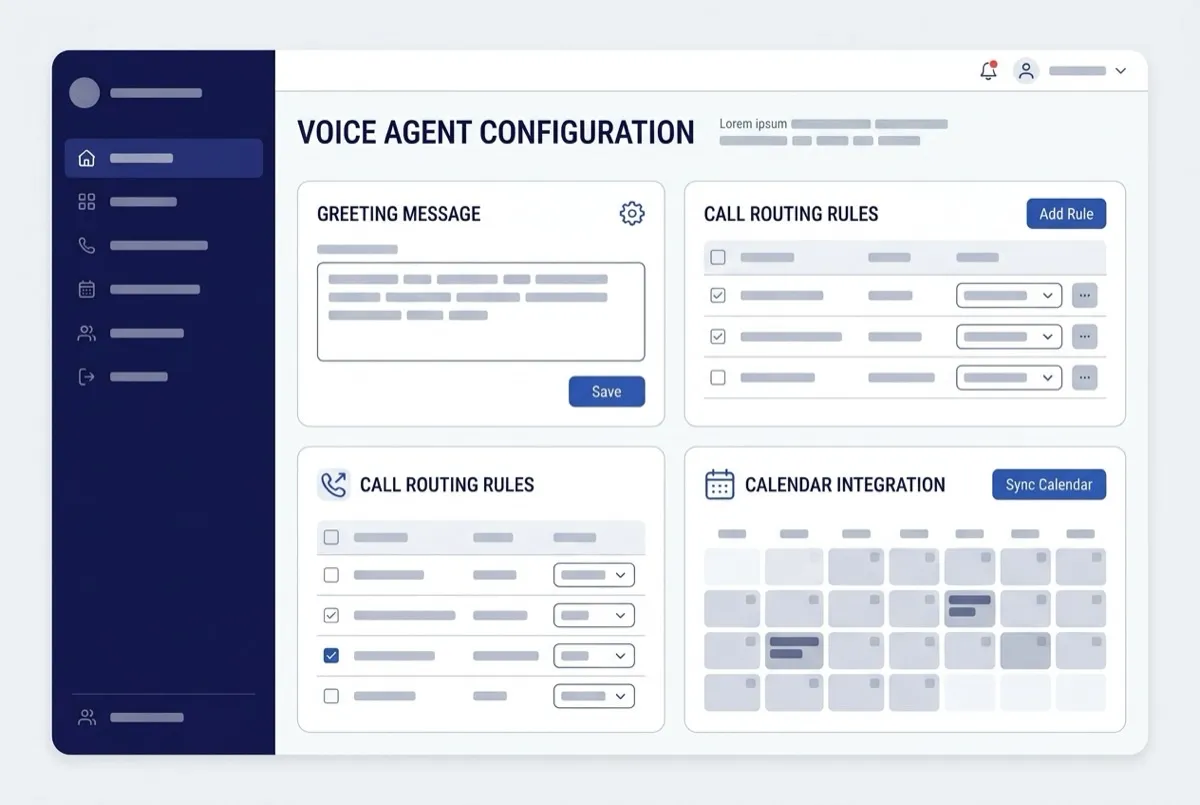 Interface de configuration d un agent vocal IA