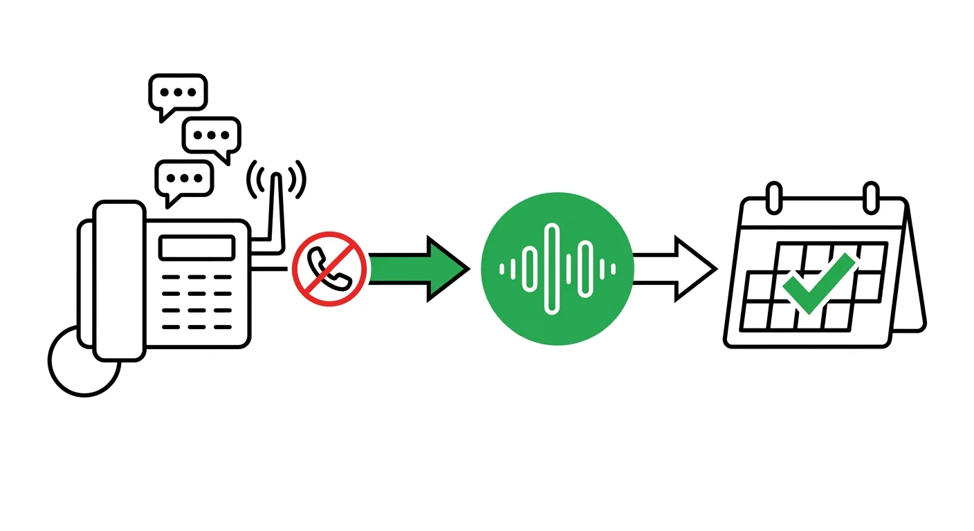Schéma de redirection des appels débordants vers un agent IA
