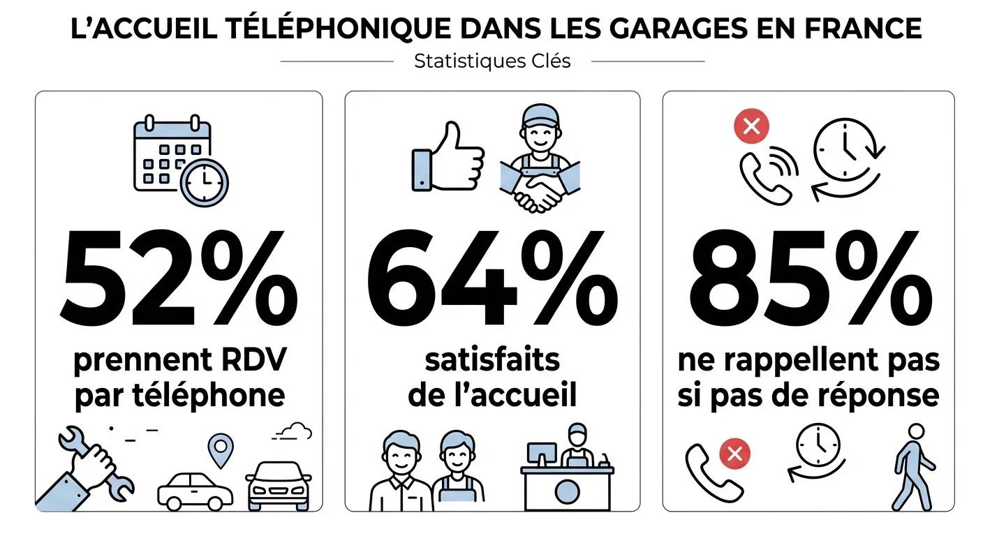 Accueil téléphonique garage : pourquoi 52 % des clients appellent encore