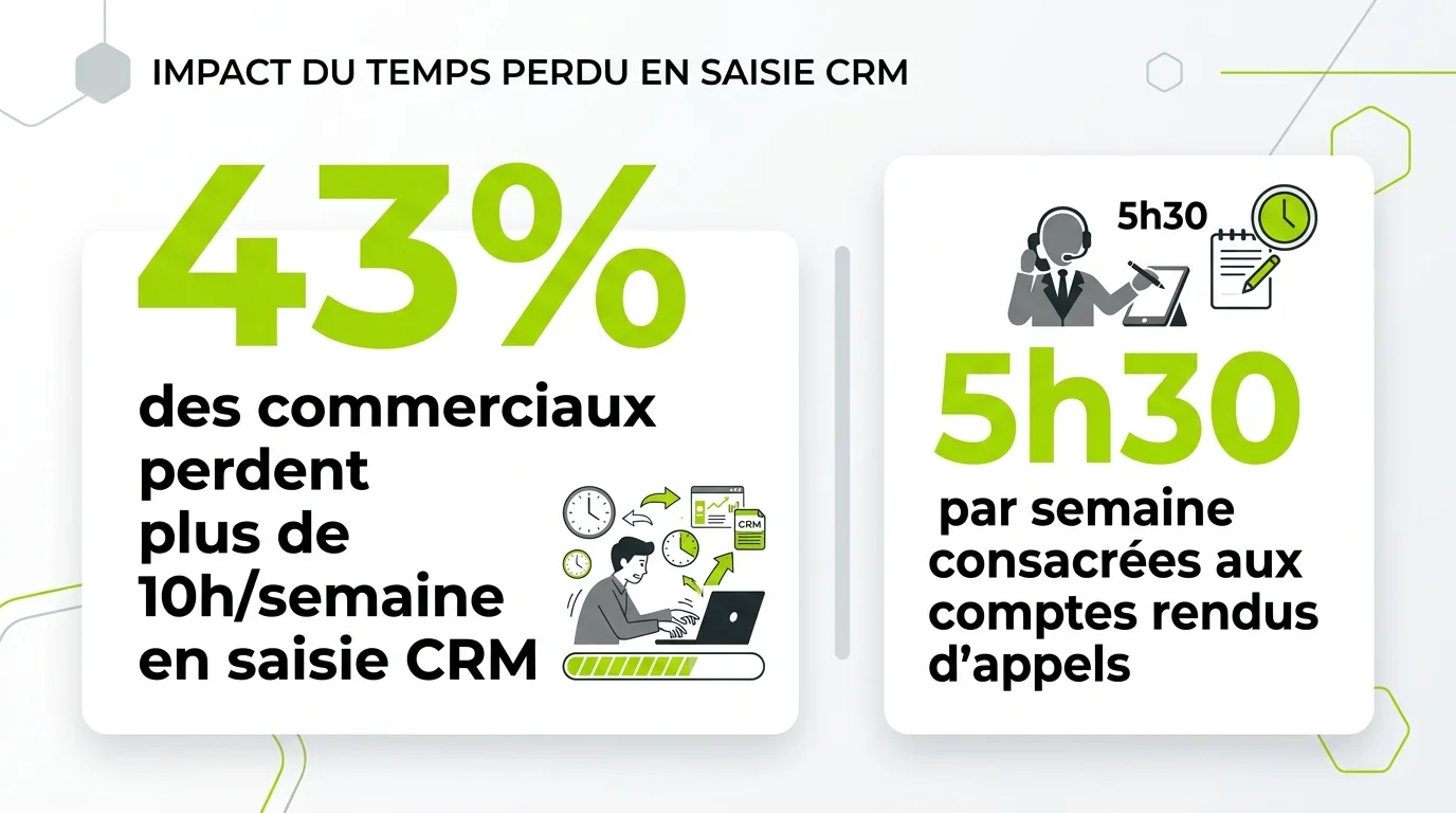 43% des commerciaux perdent plus de 10h semaine en saisie CRM