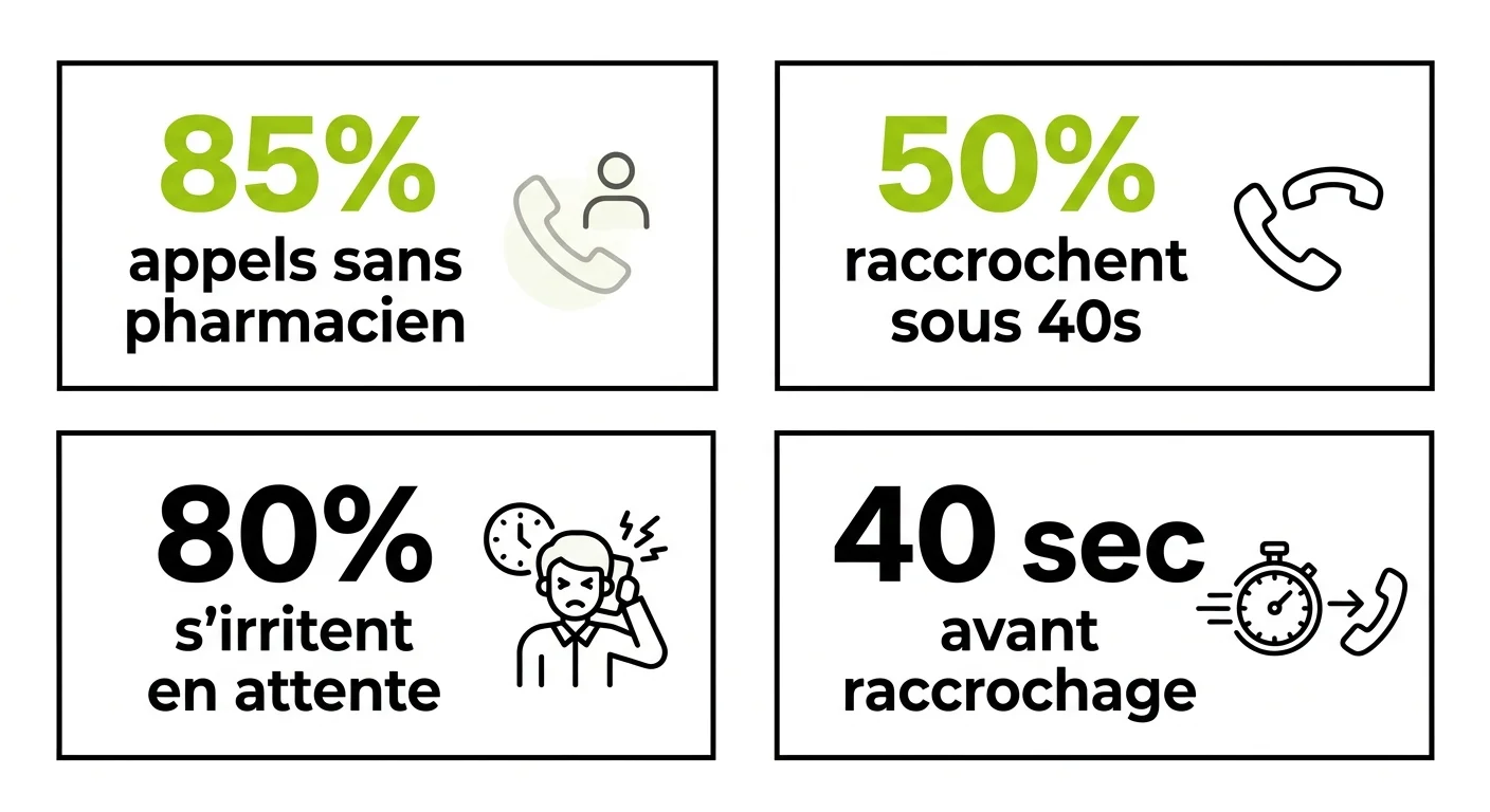 Statistiques clés sur l'attente téléphonique en pharmacie