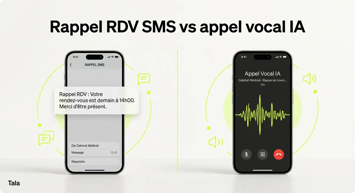Rappel RDV SMS vs appel vocal IA : quelle solution choisir ?