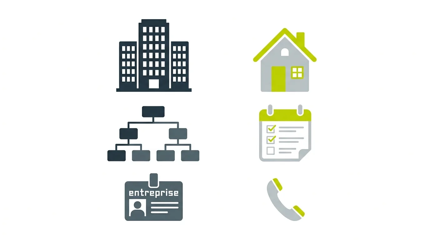 Comparaison visuelle grande entreprise vs TPE